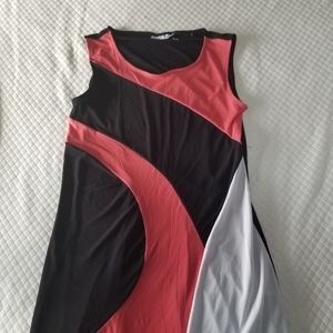 Colorblock sleeveless Maxi Dress with front pleat